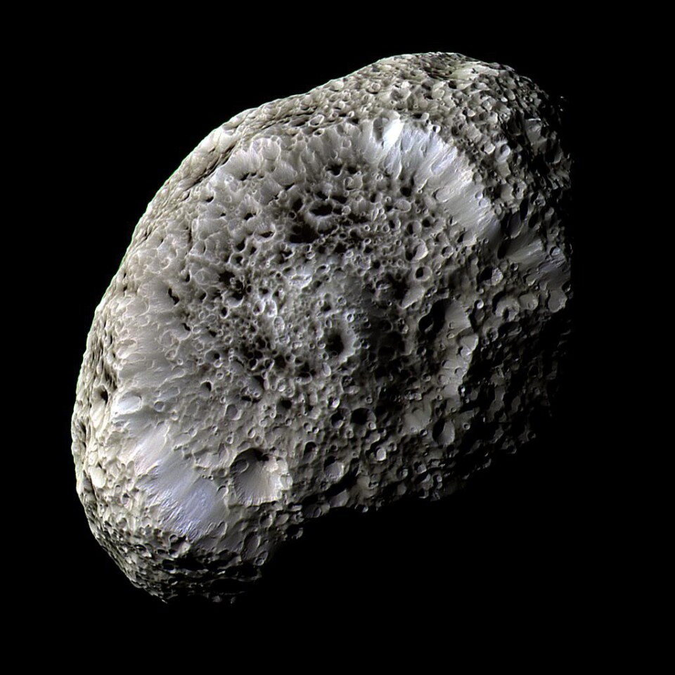 Hyperion, as imaged by Cassini in 2005