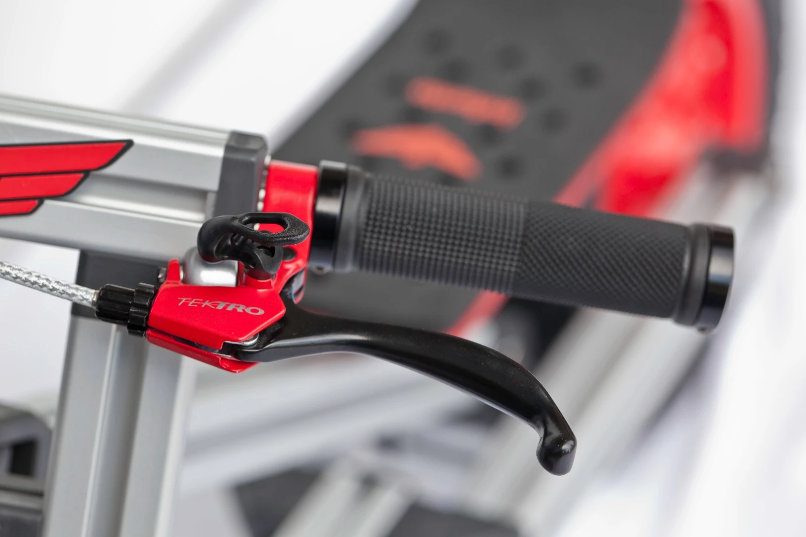 Detail on Infento parts, here the hand brake and steering system