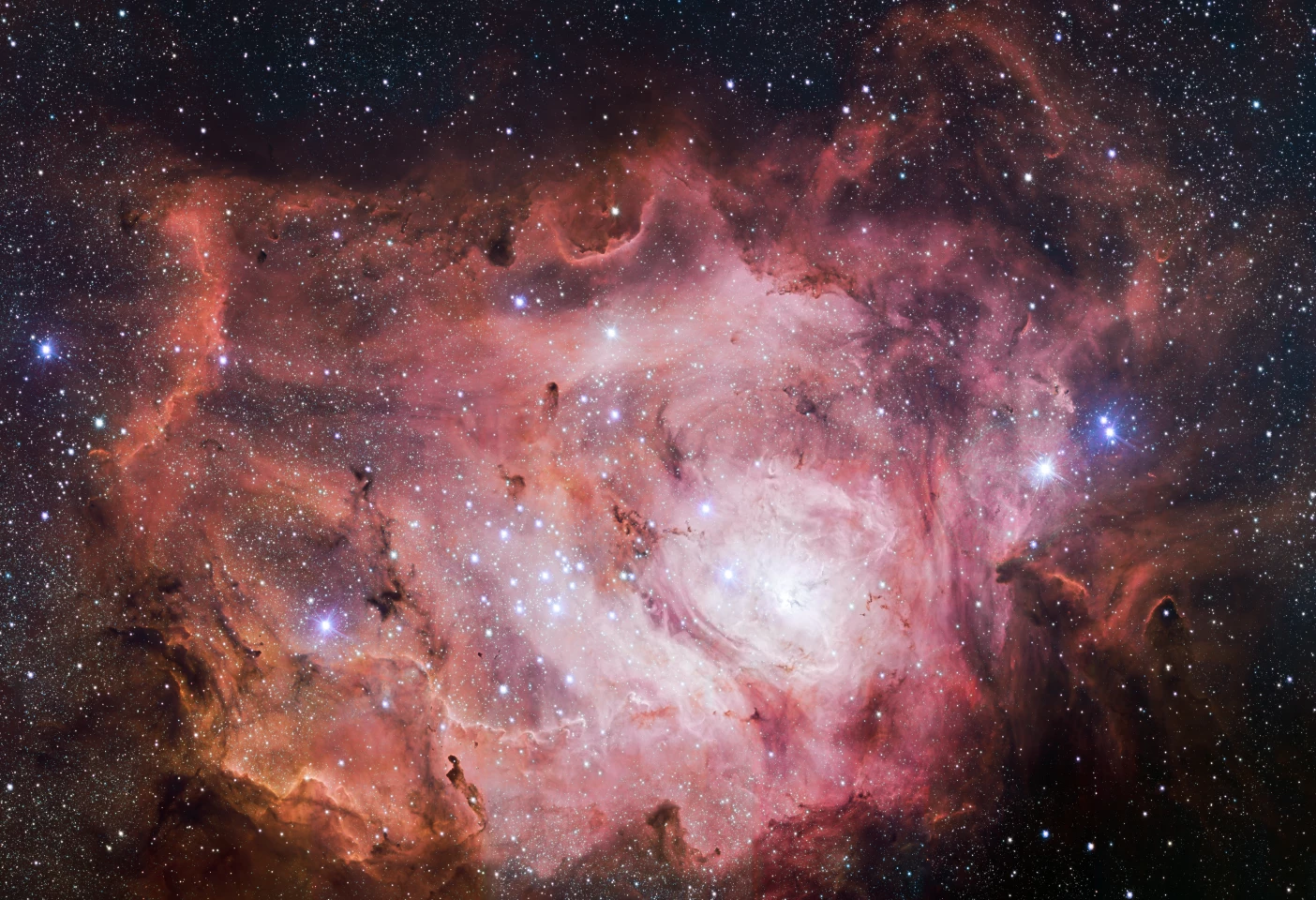 The Lagoon Nebula as pictured by the ESO's VLT Survey Telescope (Image: ESO/VPHAS+ team)