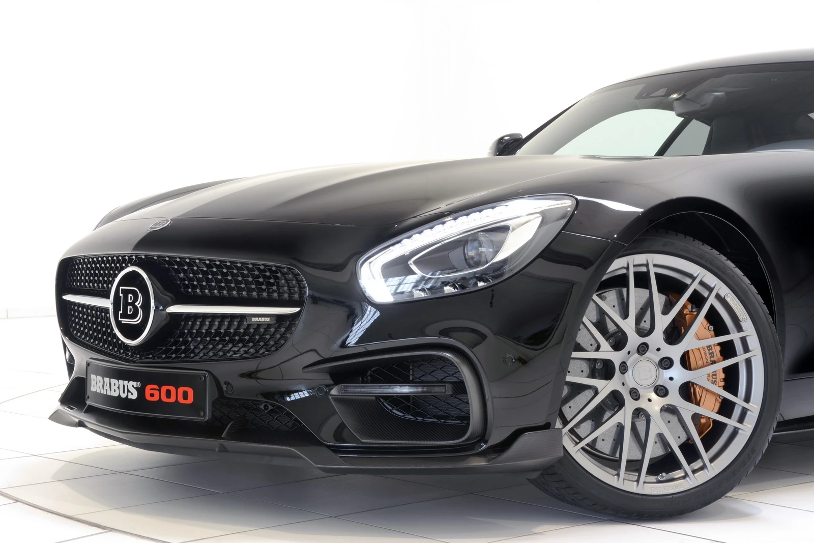 The Brabus' front end has been designed to more effectively provide downforce and cool the engine than the standard design