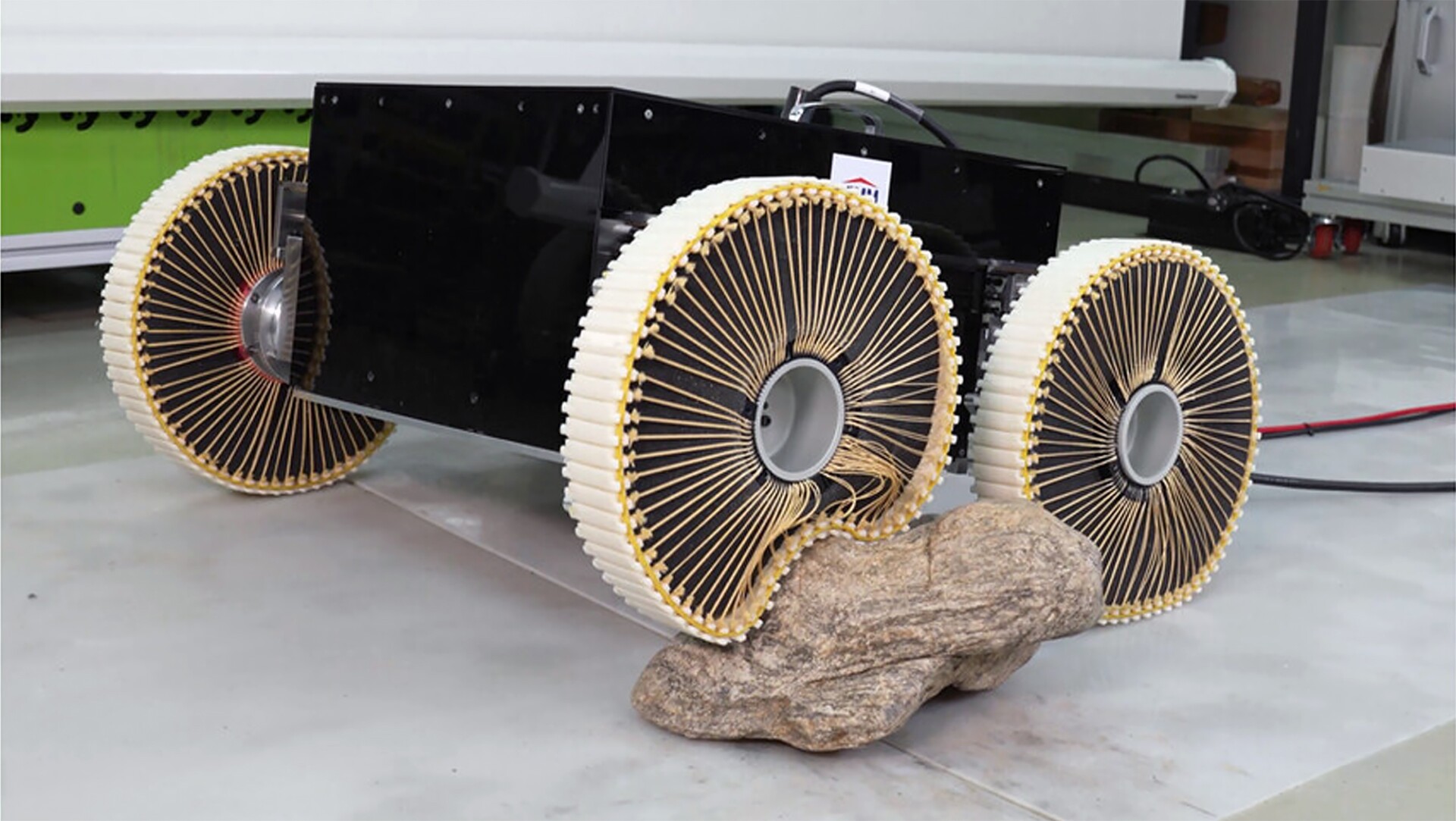 Shape-shifting wheel inspired by water surface tension soaks up bumps