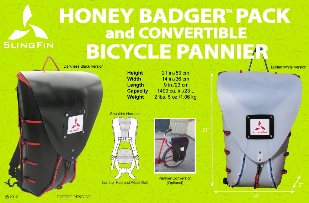 The ExoPak body separates from the shoulder harness, allowing for other uses