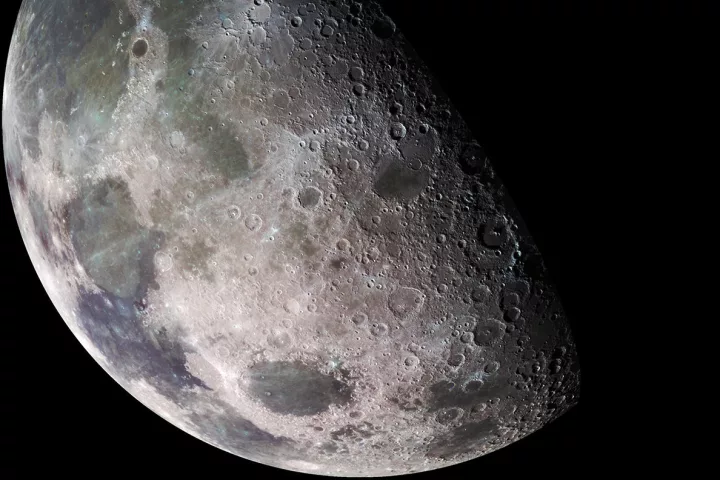 The Moon as seen by the Galileo deep-space probe in 1992