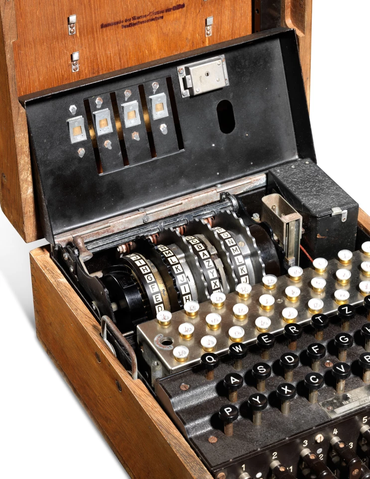 This 1944 Four-Rotor Enigma Cipher Machine by Olympia Büromaschinenwerke AG sold for £347,250 ($438,214) at Christie’s on July 16, 2020