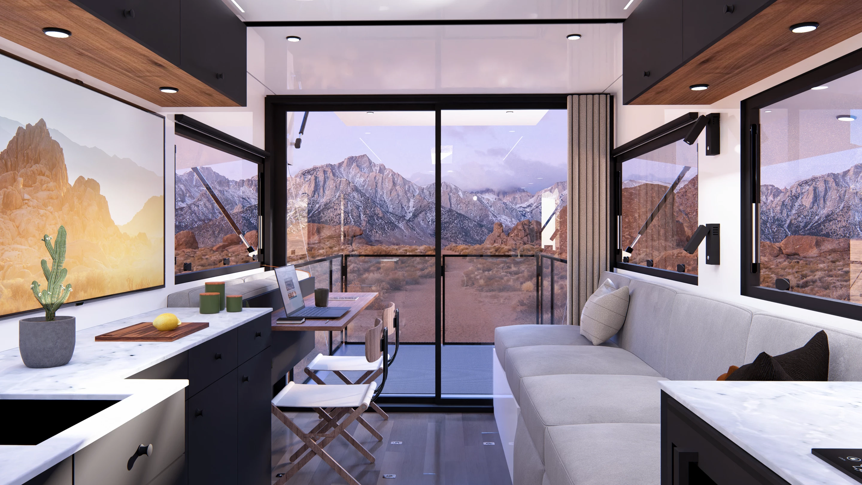 As Living Vehicle did with its previous trailers, it gives the Cybertrailer and available folding bed/mobile office