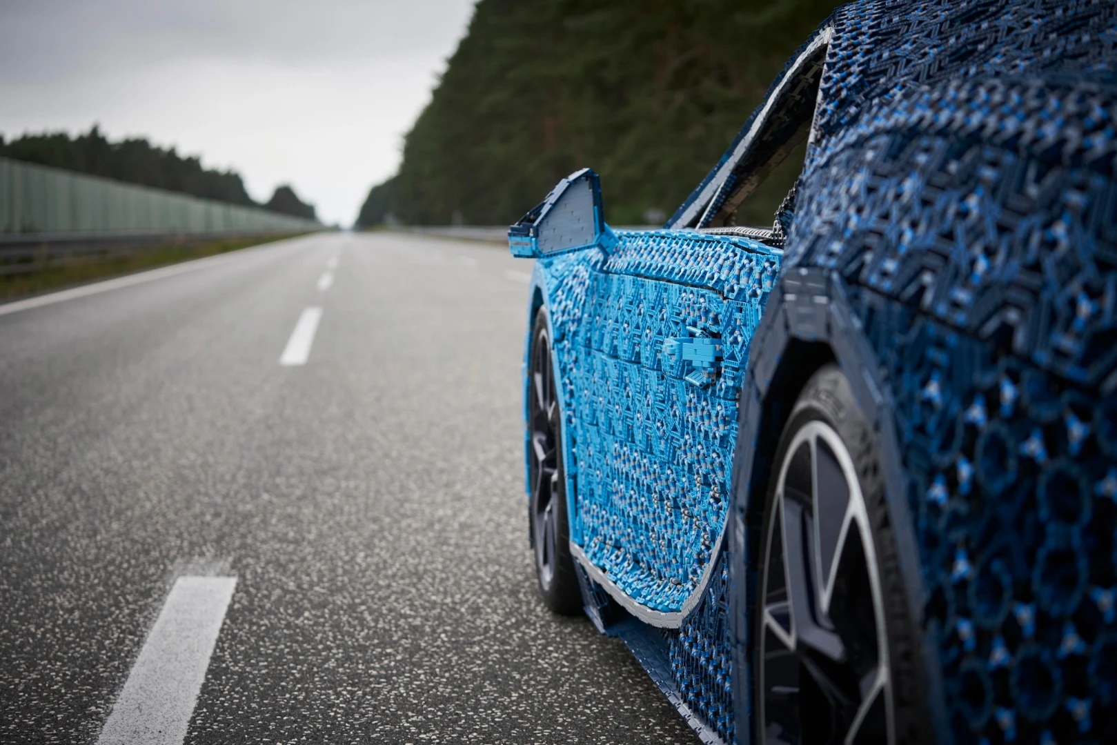 Careful movement is required to open and close the Lego Chiron's doors, which latch by connecting to the Lego bodywork
