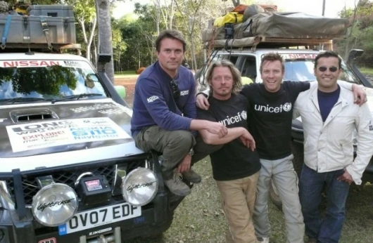 Producer/Directors Russ Malkin and David Alexanian with Ewan McGregor and Charley Boorman