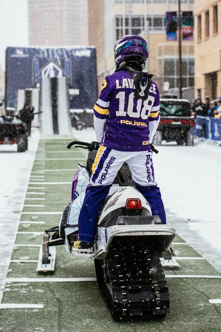 Levi LeVallee prepares for the jump