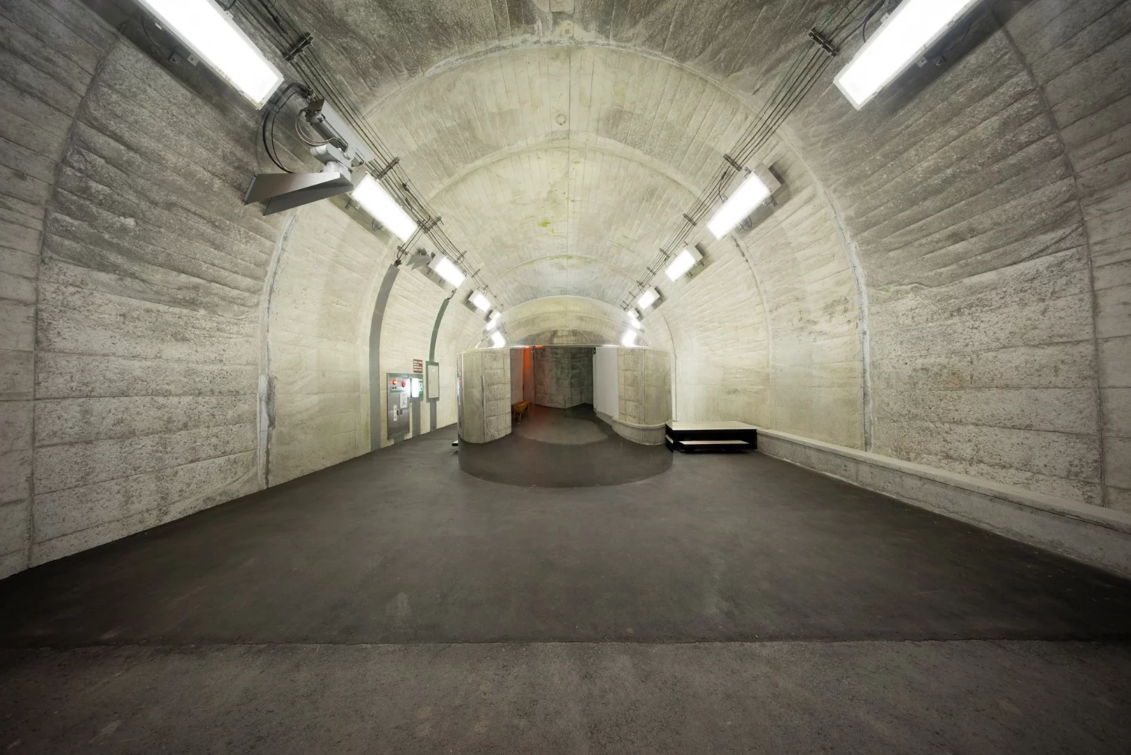 The "Metal" installation at the Kiyotsu Gorge Tunnel includes a reflective capsule that houses a toilet