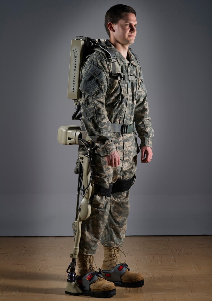 HULC robotic exoskeleton undergoing biomechanical testing with the U.S