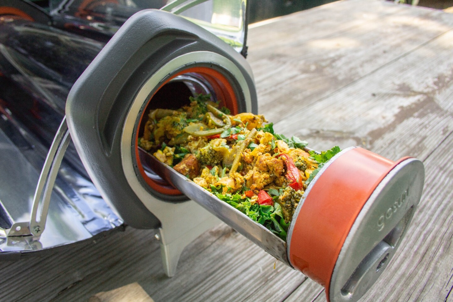 The GoSun Fusion can bake, boil, steam, roast, stew or fry