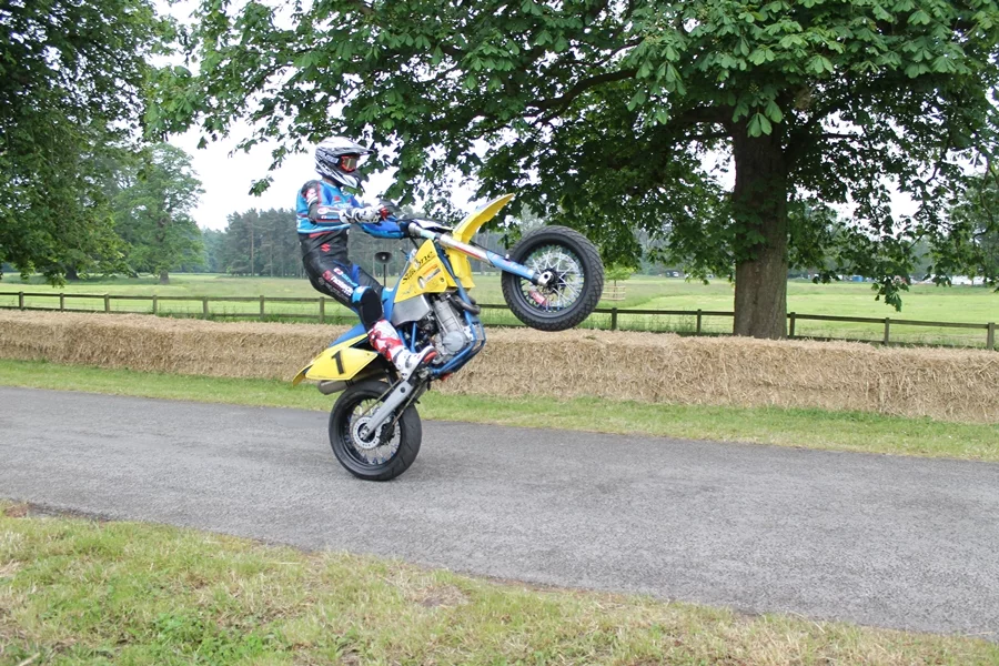 A wheelie on the Cholmondeley track