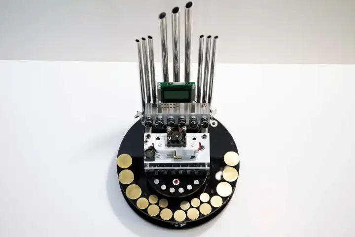 The motorgan is played by touching one or more of the instrument's 24 keys, which activates the motors used to generate the sounds