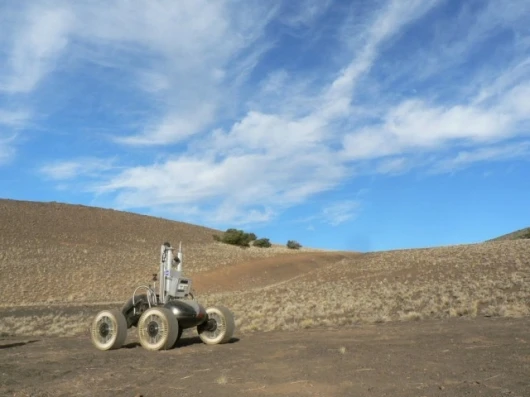 The Michelin Lunar Wheel during testing in Hawaii