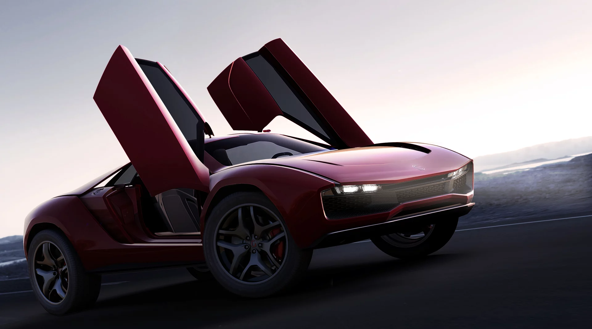 The Giugiaro Parkour coupé's butterfly doors