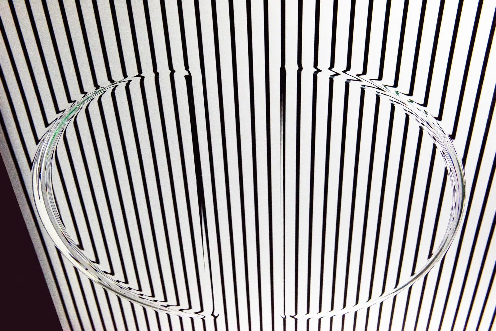 The technique was used to place the arcing curves in this glass