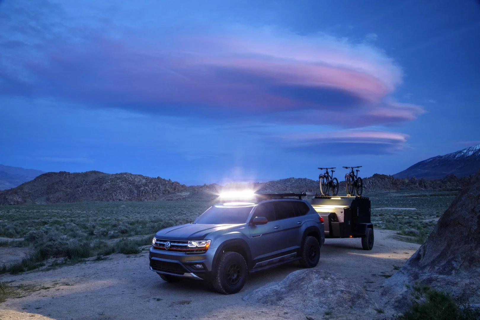 The front and rear LED light bars add extra off-road lighting capability