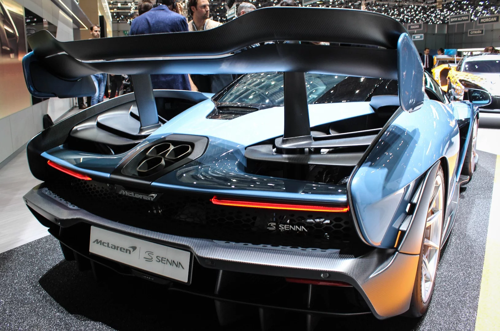 The McLaren Senna includes an active carbon fiber rear wing