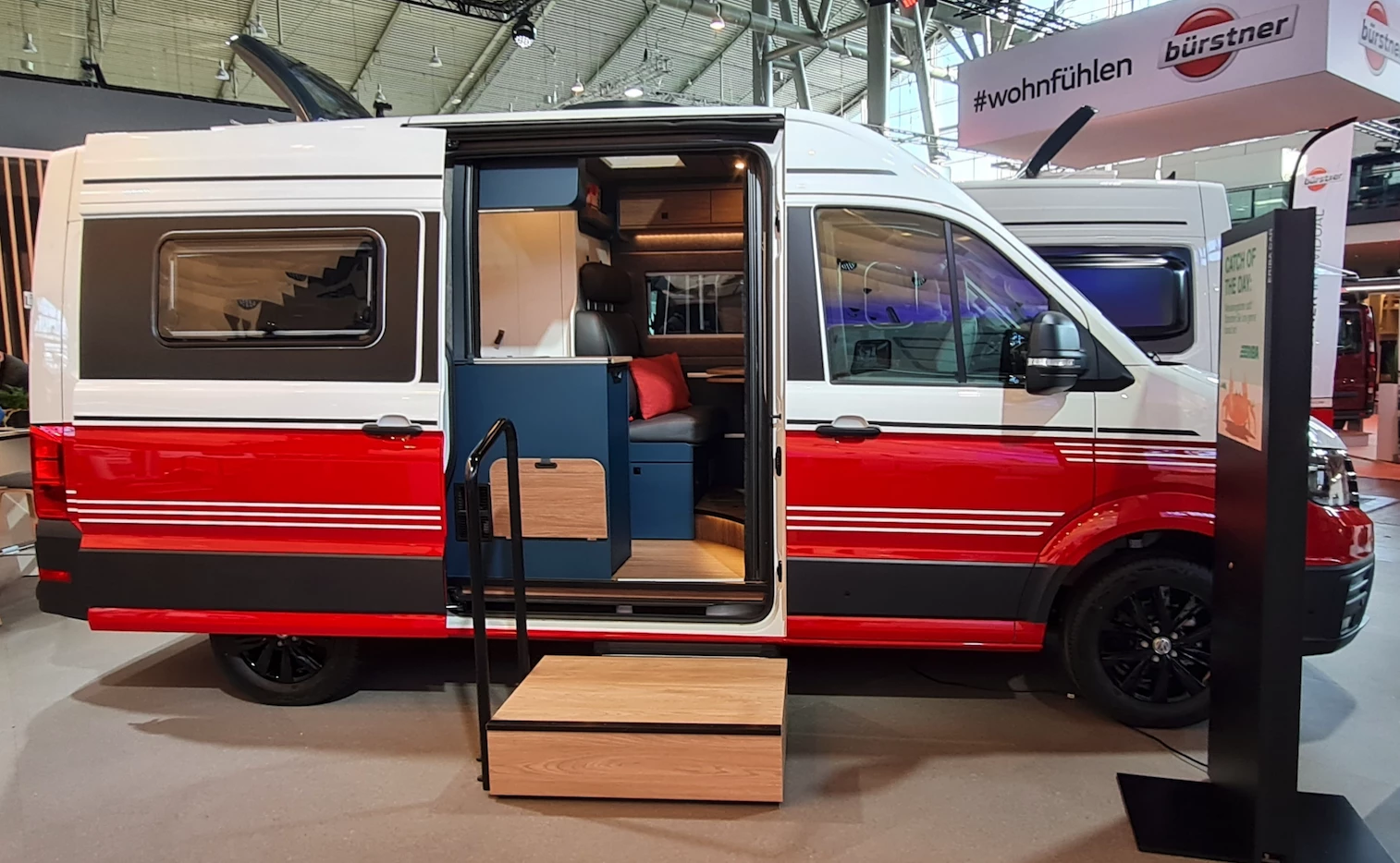 The Eriba Car camper van splashes some color on the floor of CMT 2024