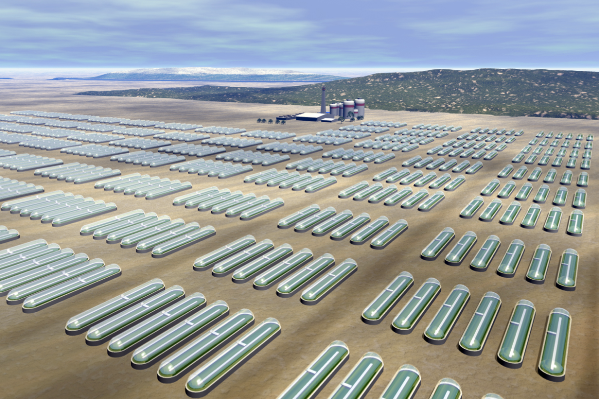 If HyperSolar has its way, solar hydrogen farms like that imagined here may not be so very far away (Image: HyperSolar)