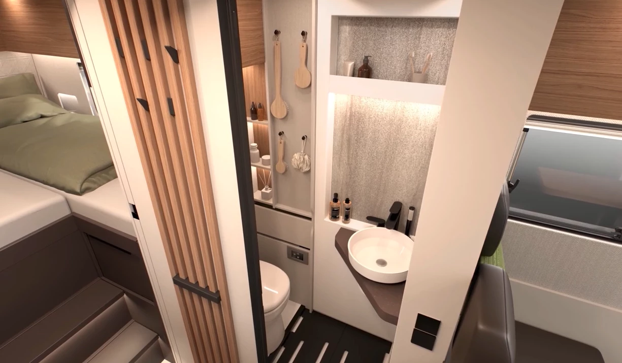 Convertible bathroom in toilet room mode