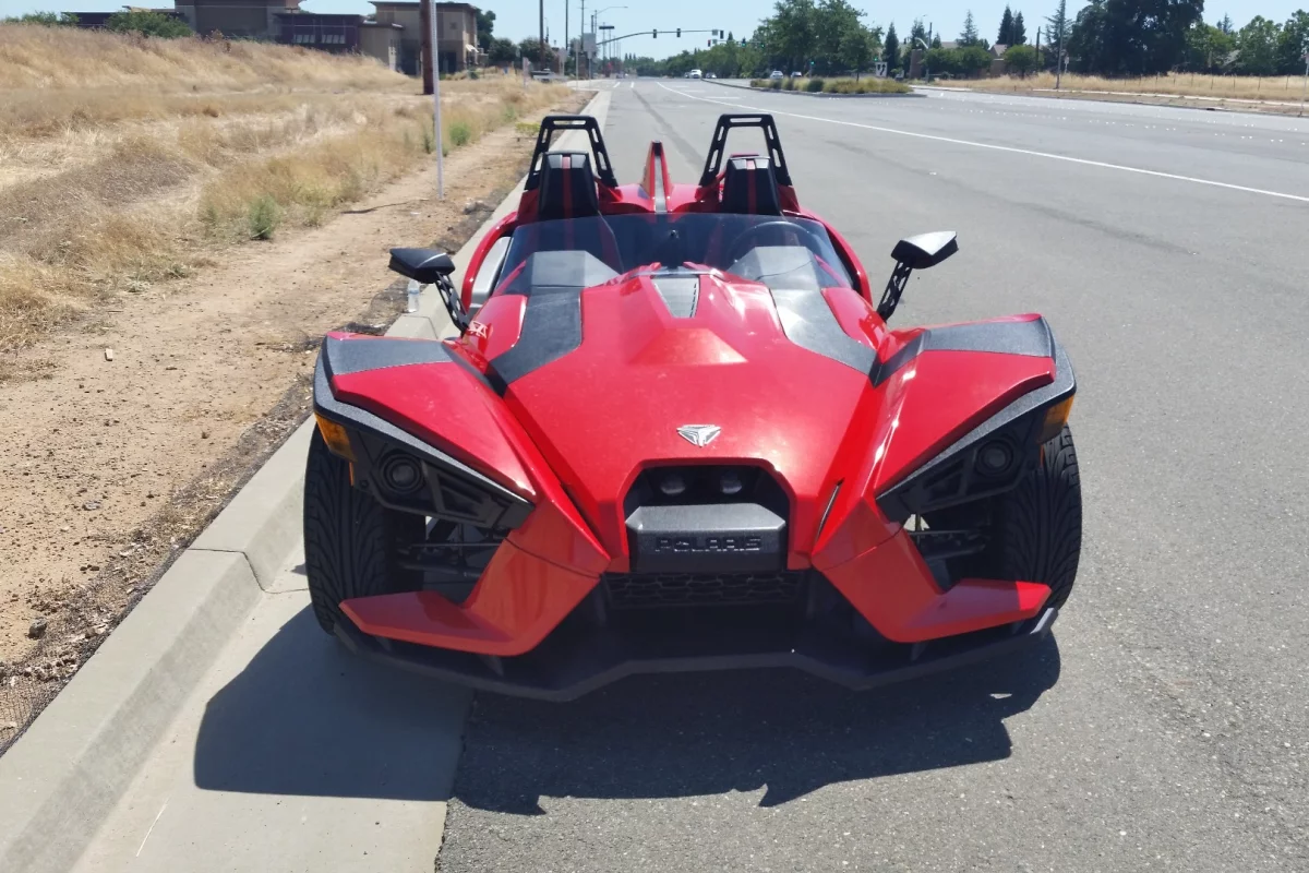 It's easy to see from this angle why the Slingshot brings the Batmobile to mind