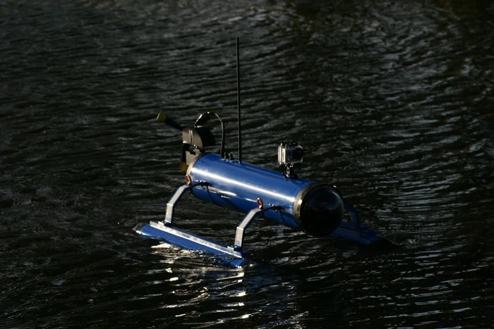 The FrankenDrone prototype, with a GoPro camera mounted on top