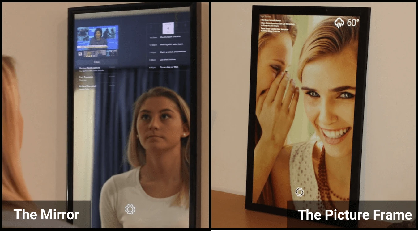 The Daptly Display has mirror or image display options