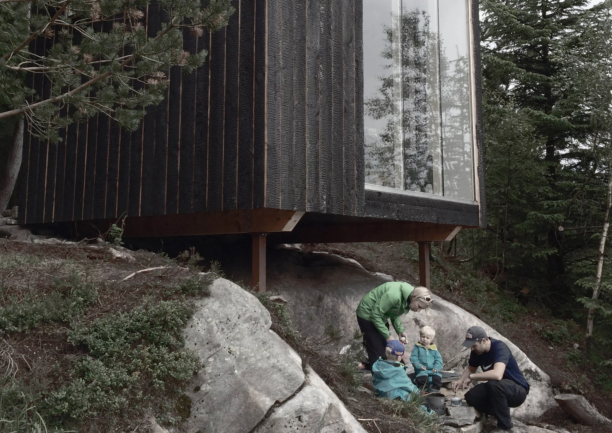 Measuring 14 sq m (150 sq ft) and described by the architects as somewhere between a tent and a cabin, the shelter was built almost wholly from wood (Photo: Stine Elise Kristoffersen)