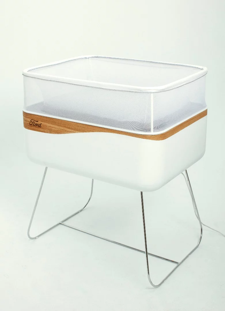 Despite all the tech below, Ford's Max Motor Dreams bed has a simple look that would blend in with other nursery furniture