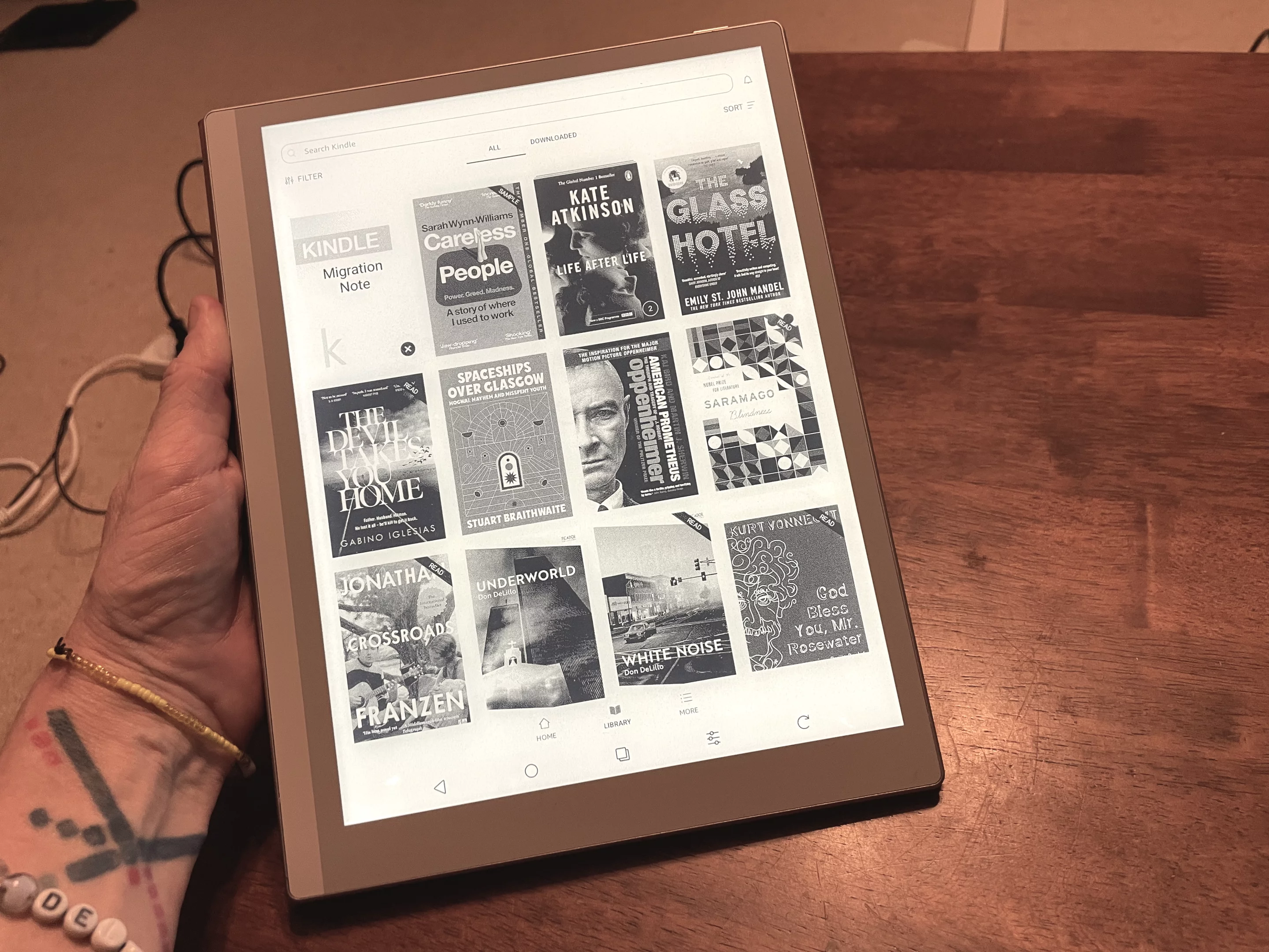 You can access your books from other digital stores like Kindle – you're welcome to judge my collection, from before I lost my old e-reader