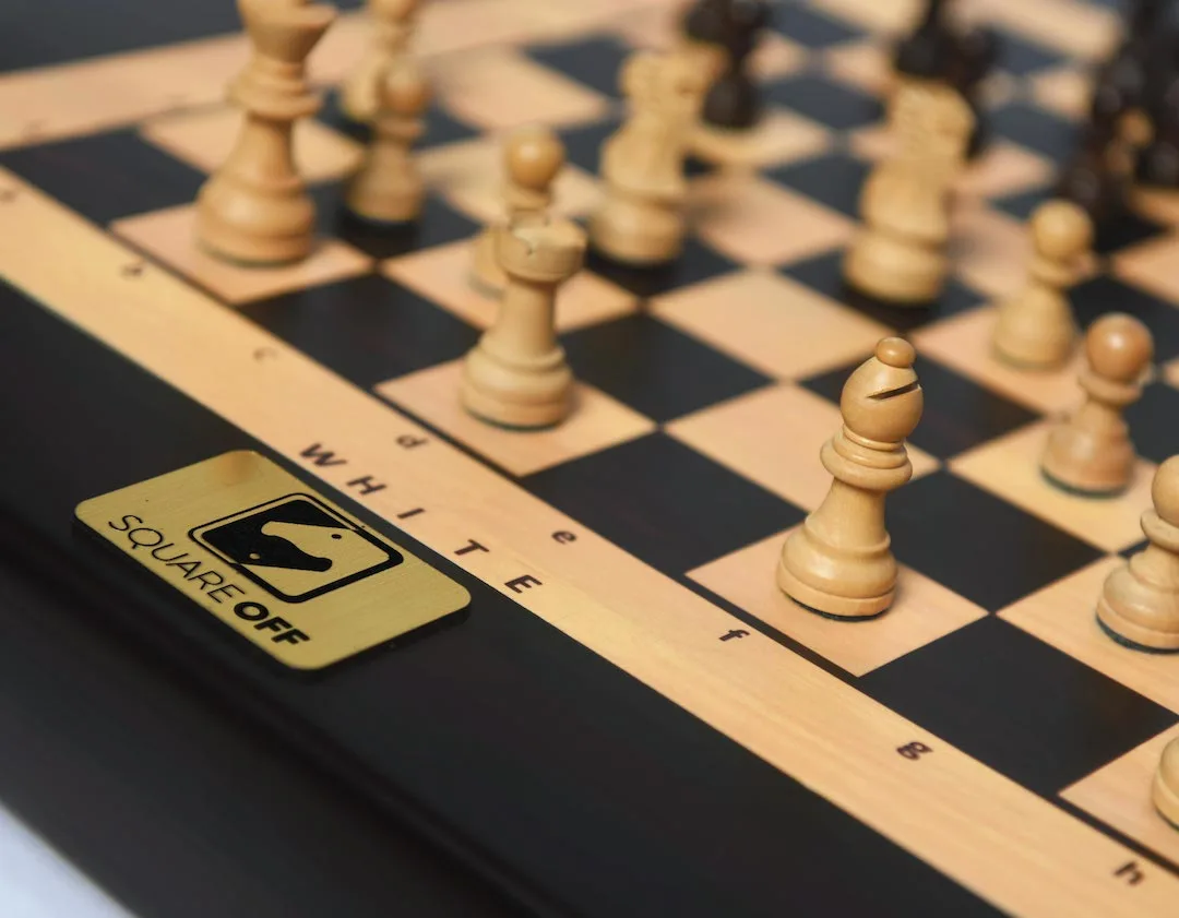 Infivention wanted Square Off to feel like a classic chess set, so all the high-tech wizardry is hidden away inside a rosewood-finished, spill resistant board, with handcrafted maple and rosewood pieces