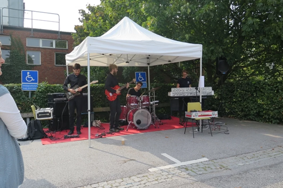 A picture of the band, from Lund University's Malmö Academy of Music, in sound-check