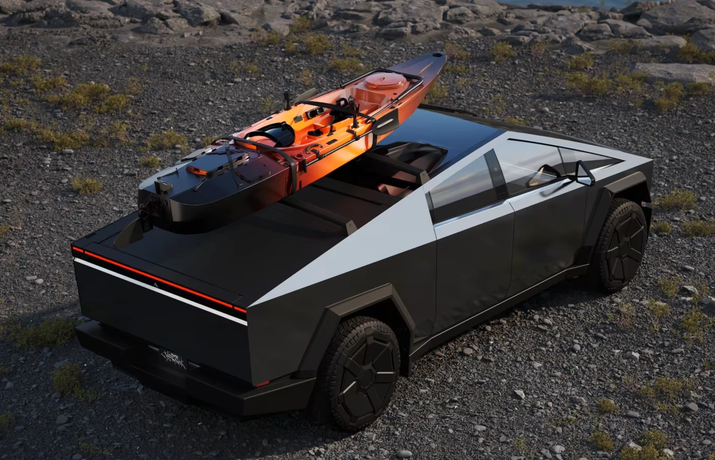Available crossbars handle the kayak, and the lockable cover conceals the rest