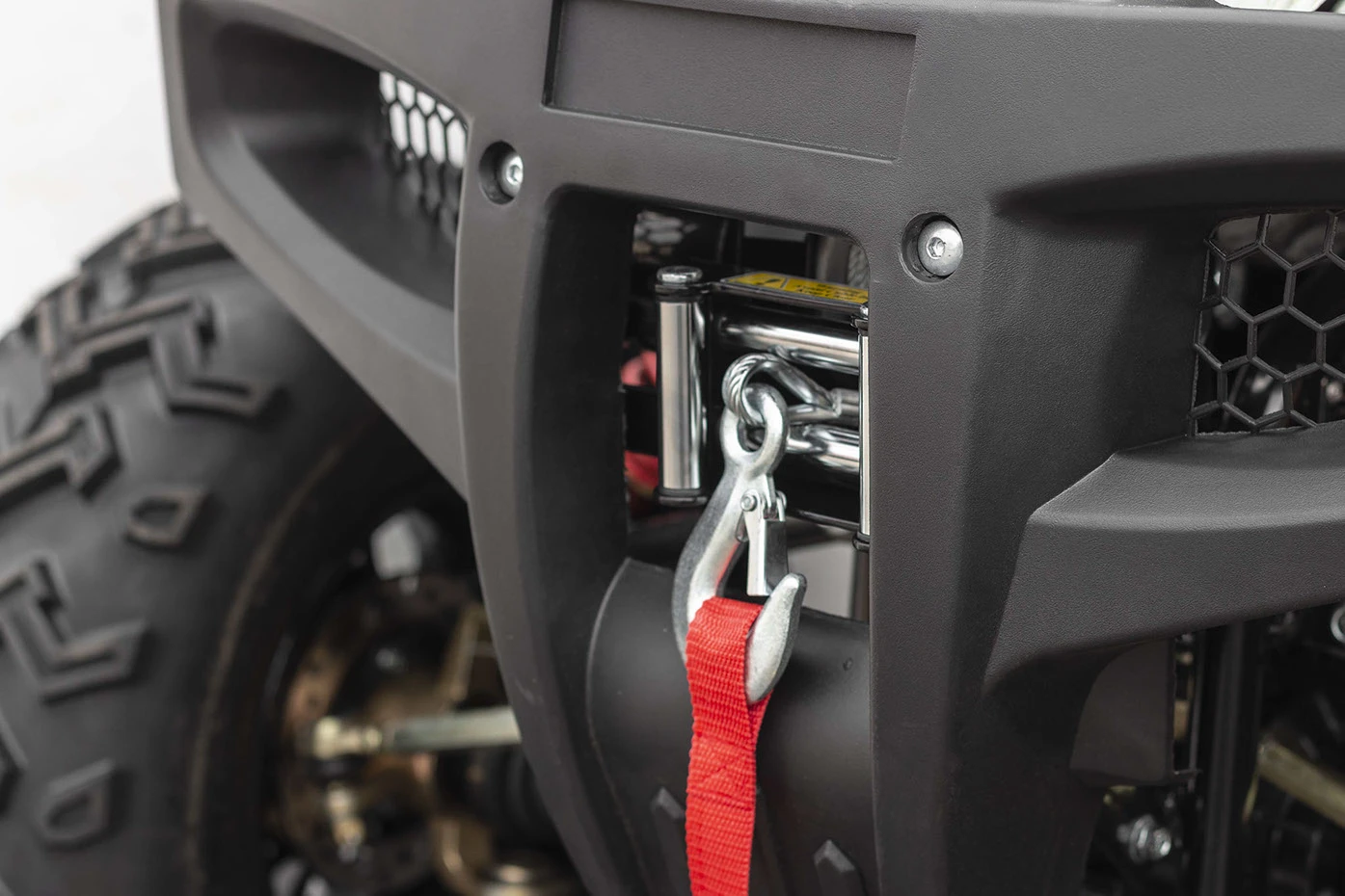 A rear tow ball, high-powered LED headlights and a winch come standard on Daymak's Beast ATV Ultimate