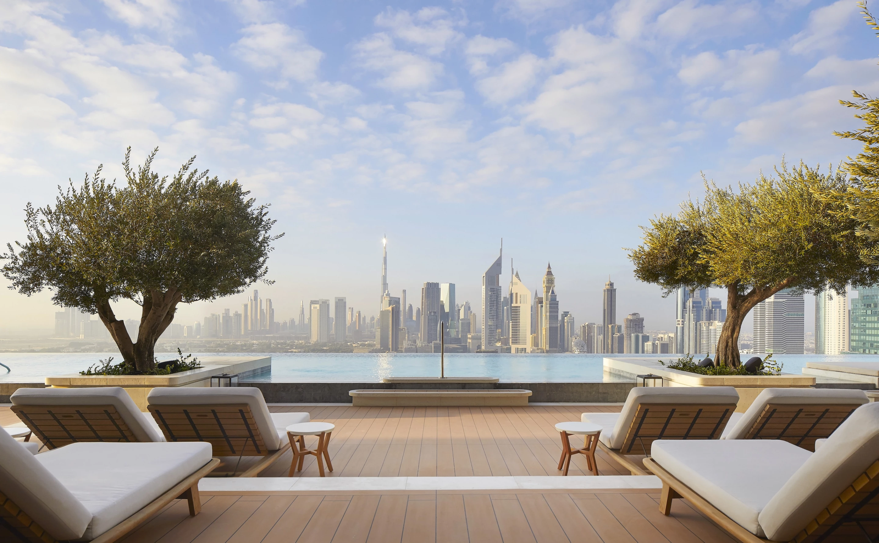 One Za'abeel offers views of Dubai's skyline, including the world's tallest building, the Burj Khalifa