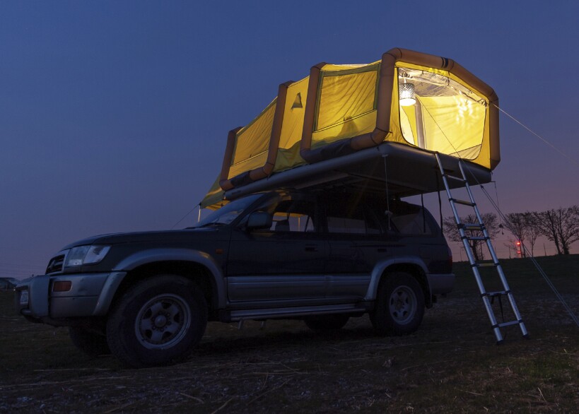 Gentletent Supersizes Its Inflatable Roof Top Tent Into A Two Room Glamping Oasis Gentletent Supersizes Its Inflatable Roof Top Tent Into A Two Room Glamping Oasis