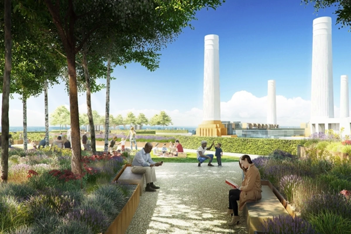 Battersea Roof Gardens is part of the Battersea Power Station redevelopment and will provide views of the famous chimneys