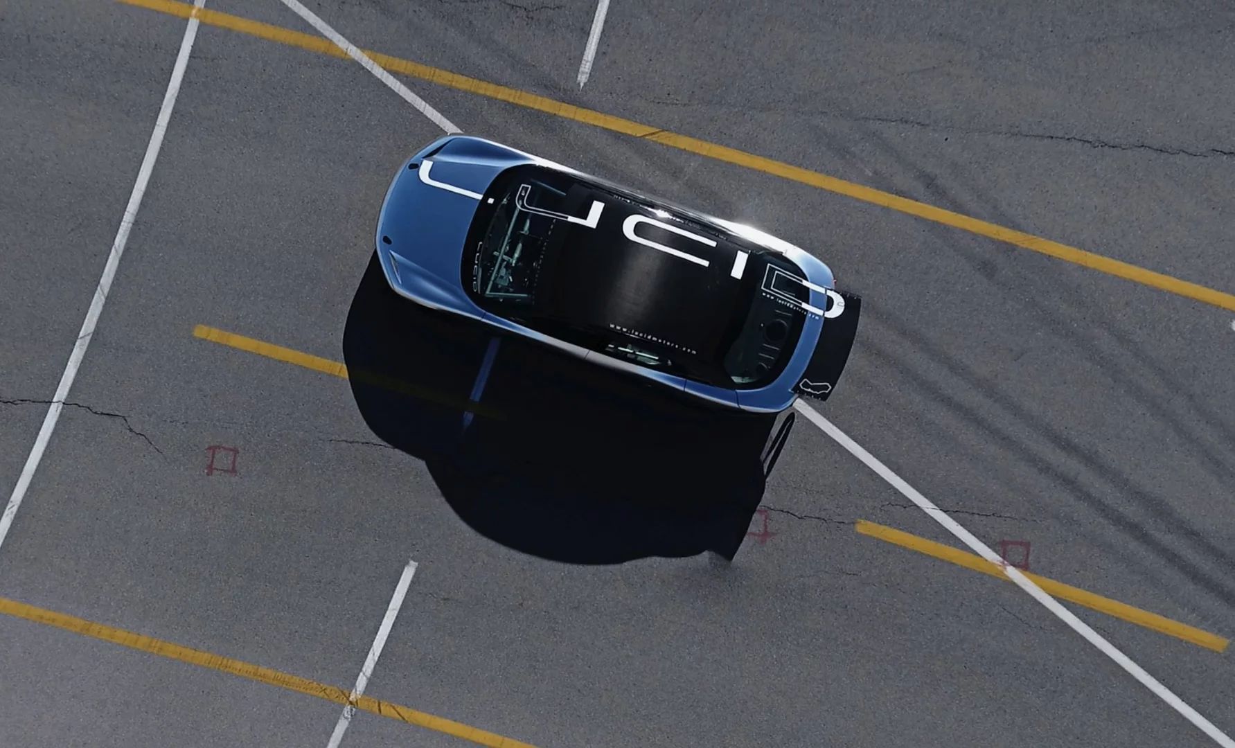 Lucid has added a roll cage to this particular member of the Air Alpha prototype fleet