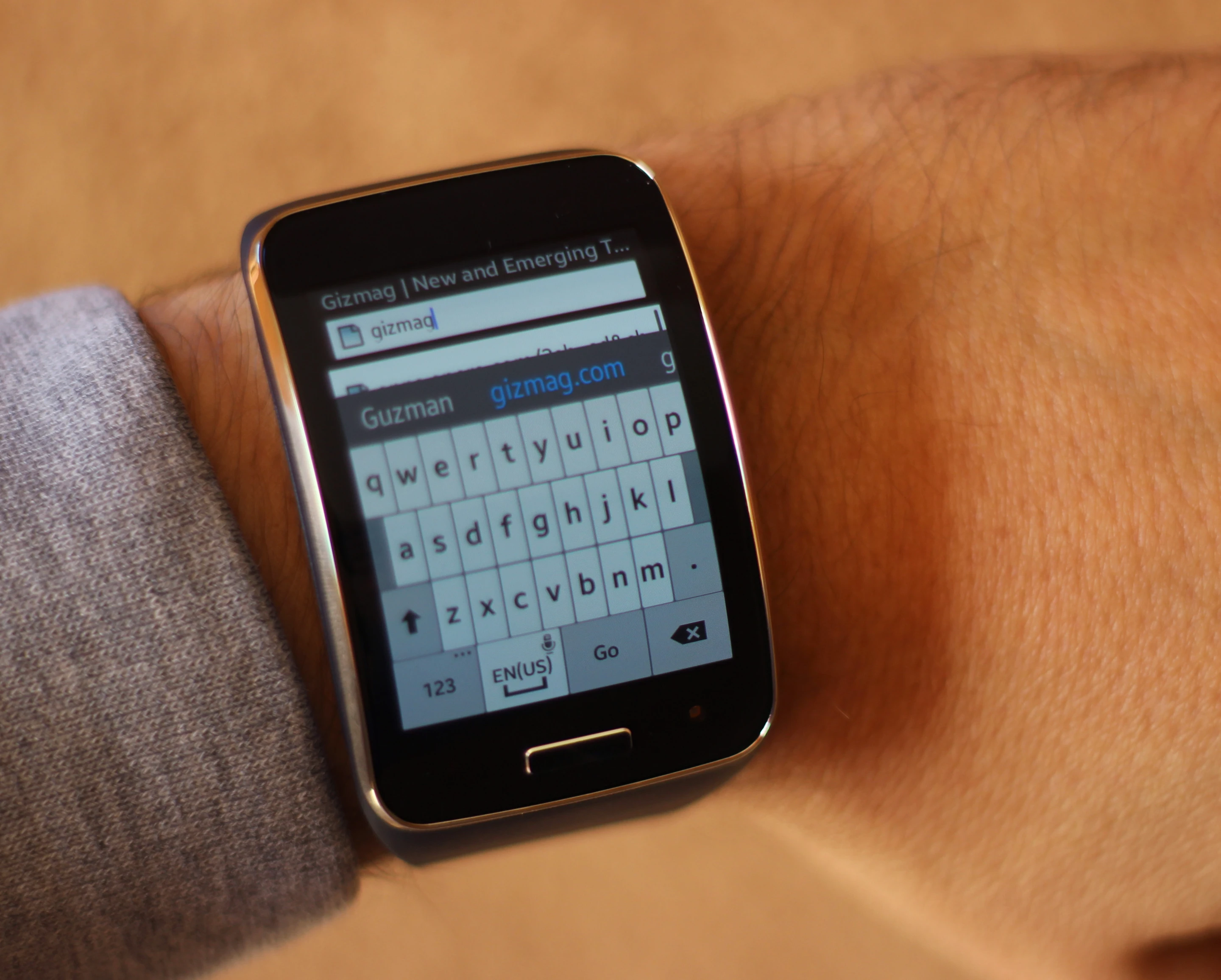 The Gear S' keyboard (Photo: Will Shanklin/Gizmag.com)