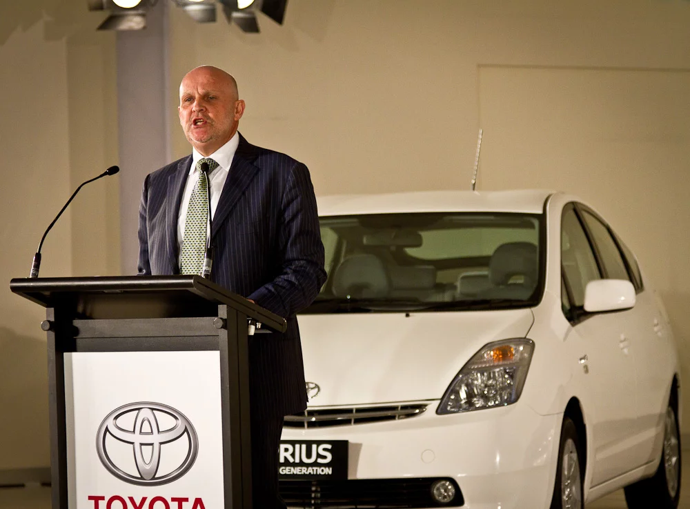 David Buttner, Toyota Australia's senior executive director of sales and marketing, at the press preview of the new Toyota lineup.