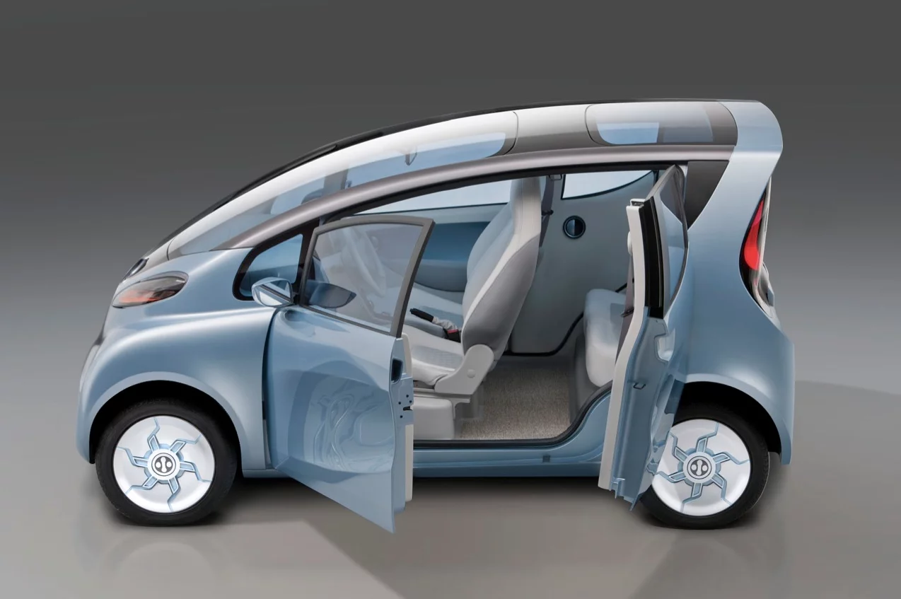 The Tata eMO's rear suicide doors provide easy access to its interior