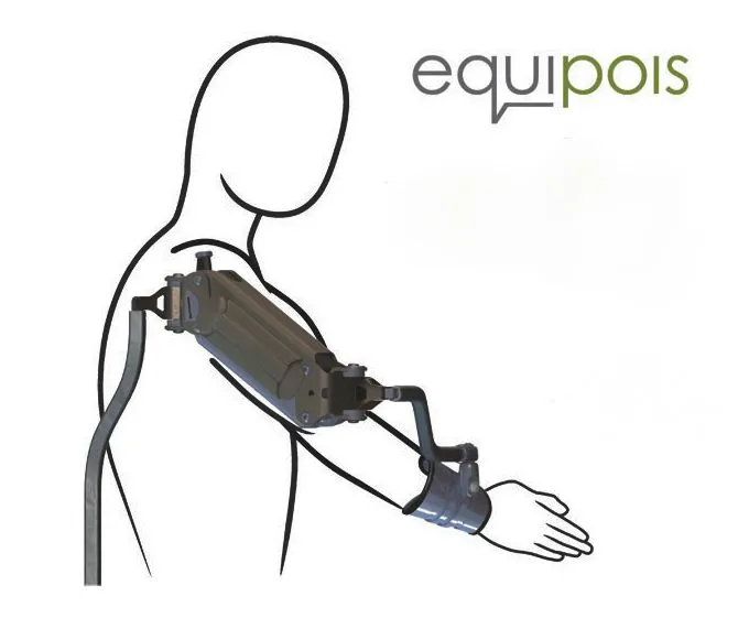 The x-Ar exoskeletal arm support makes life easier for people whose work requires them to keep one arm extended (Image: Equipois)