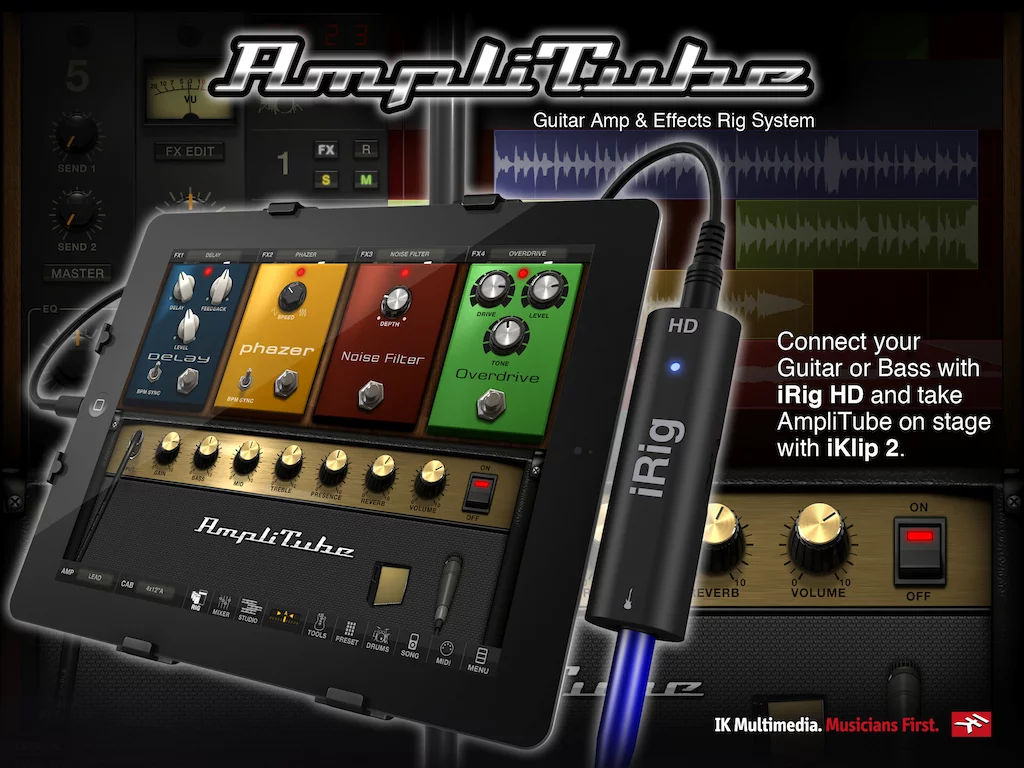iRig HD can convert an analog guitar signal to a digital signal at an audio bit depth rate of 24-bit, which is the standard for audio interface devices