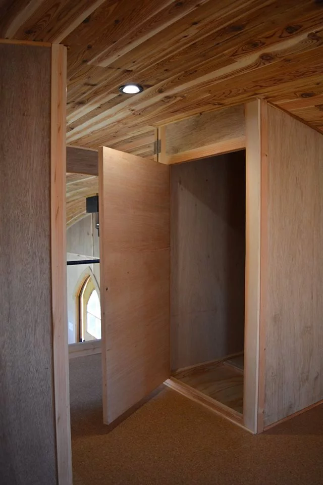Inside the bedroom storage space