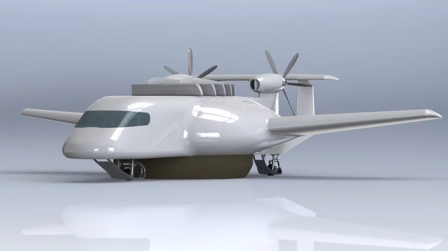 The ESTOLAS features a disc-shaped main body that can be filled with helium to provide additional lift