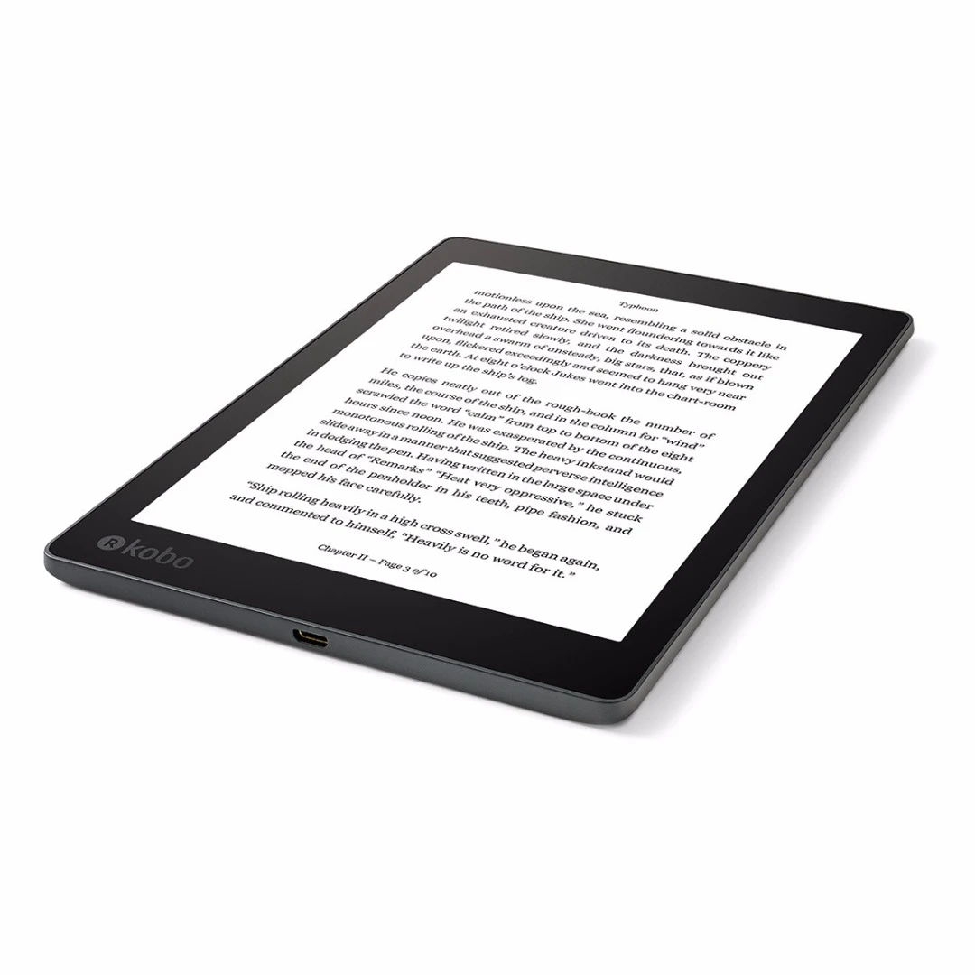 The Kobo Aura One can hold 6,000 books, and can be submerged for up to an hour in two meters of water