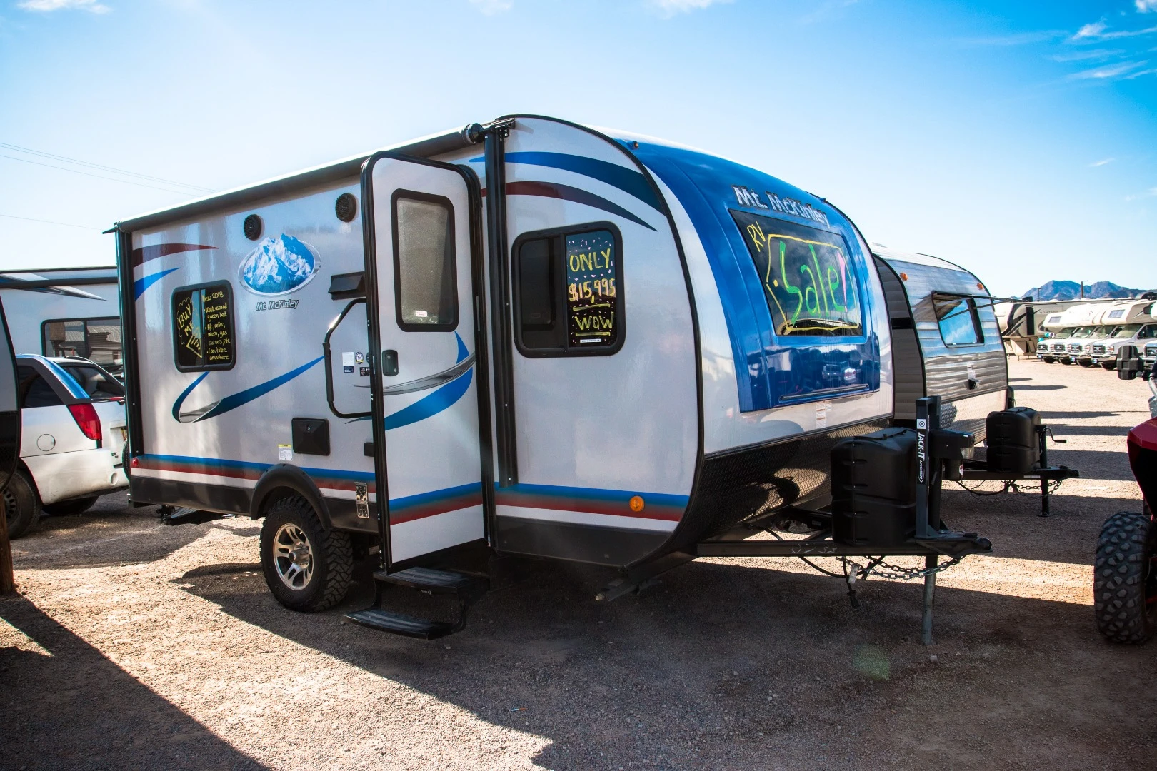 This 2018 Mt McKinley 178 with offroad package was among the huge selection of new and used RV's and travel trailers at the show