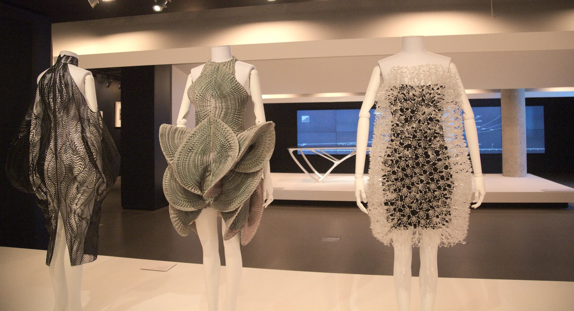 Iris van Herpen utilizes 3D printing to create novel textiles for her avant-garde fashion