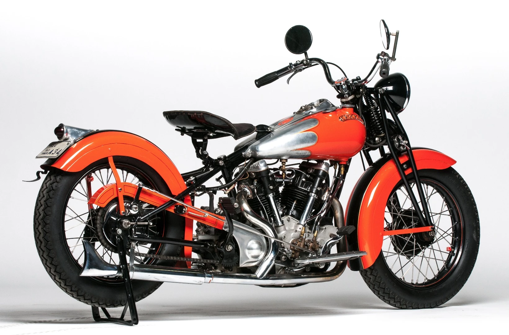 This 1942 Crocker V Twin was estimated to fetch between $300,000 to $350,000 at Mecum's E.J. Cole Collection auction in March, 2015. It sold for $385,000, setting a new record for the marque.